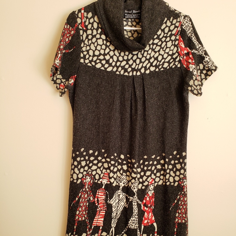 Large Sacred Threads Droopy Turtleneck